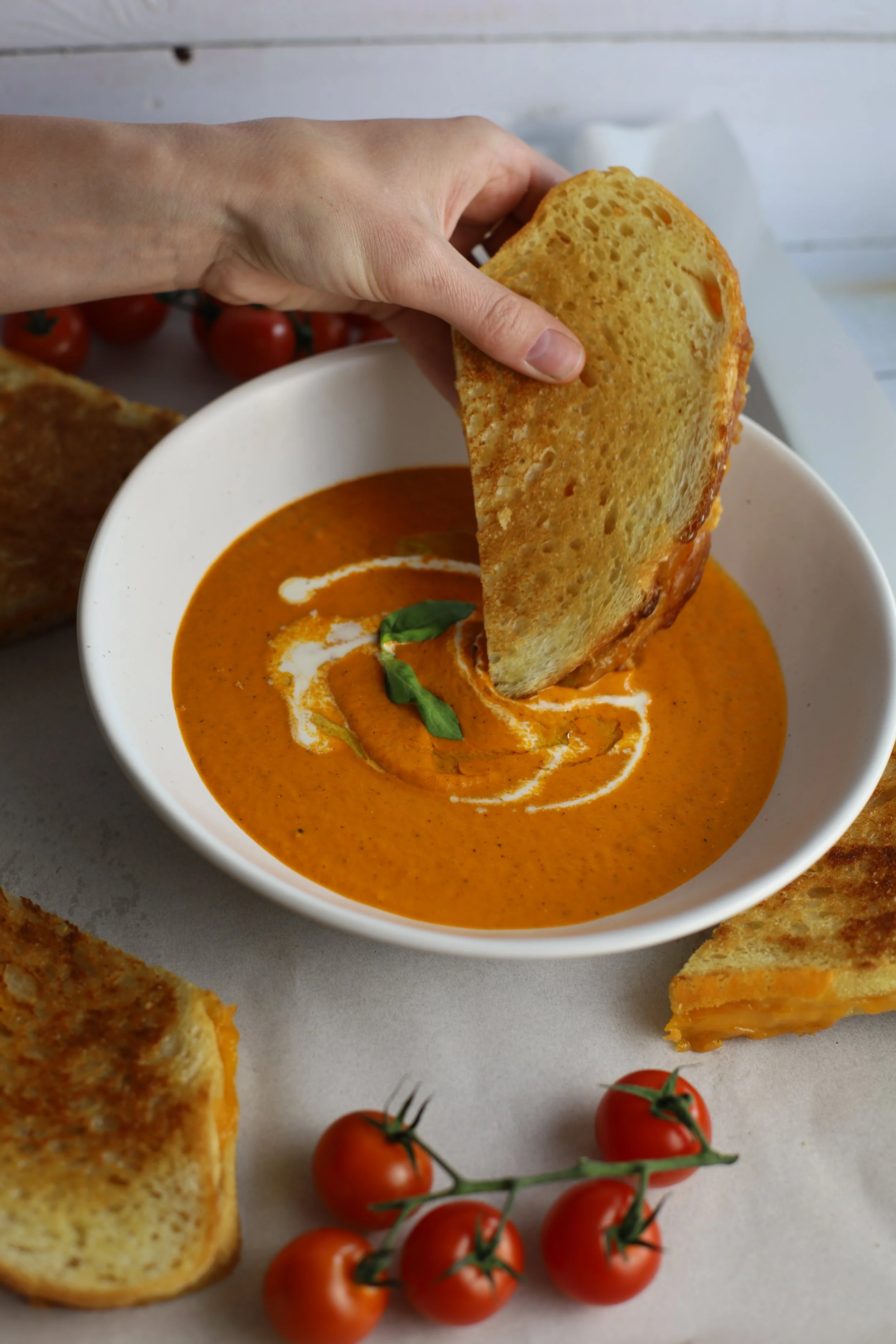 Roasted Tomato Soup &amp; Grilled Cheese