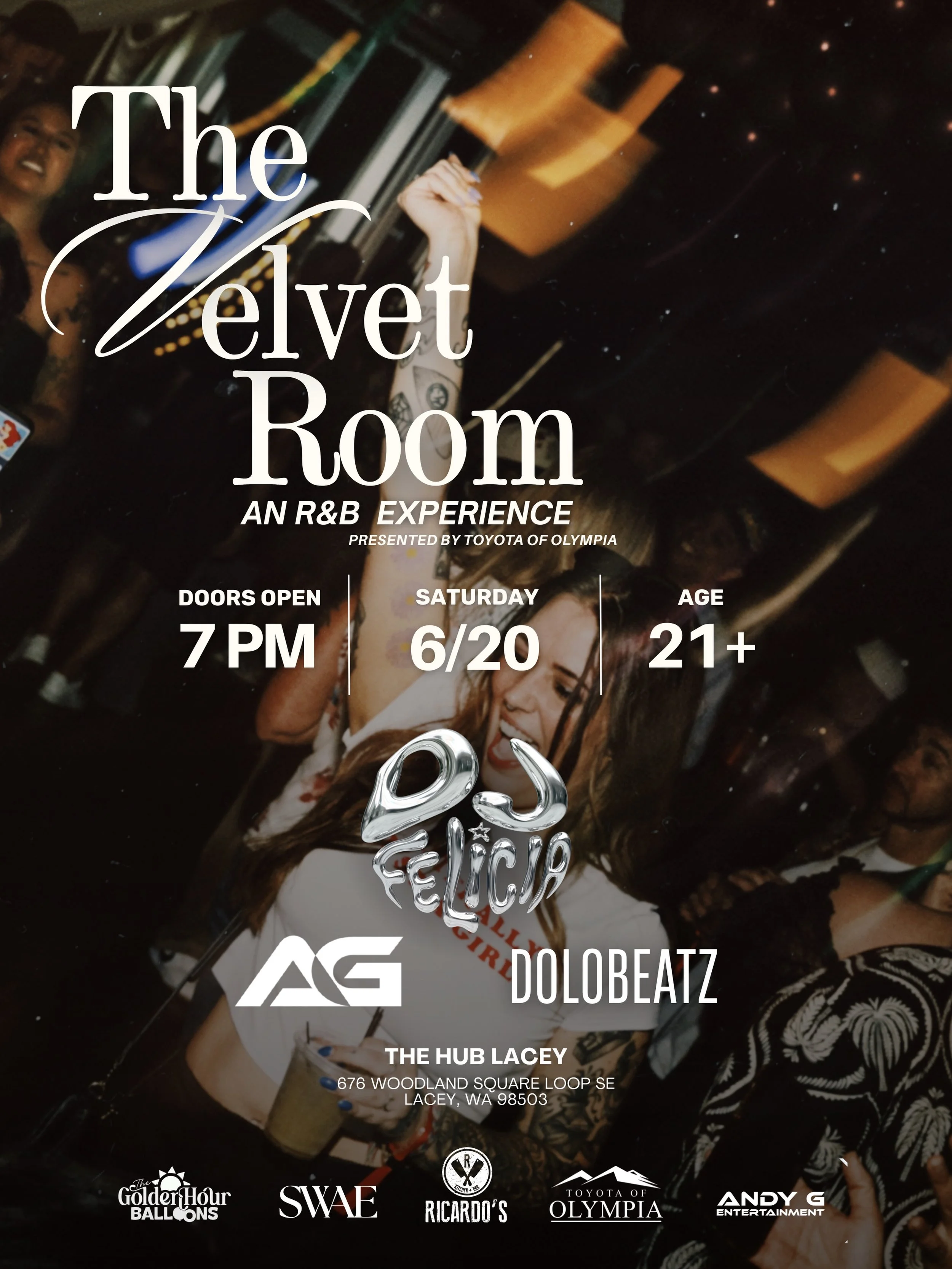 VELVET ROOM‼️ We&rsquo;re back on 6.20 and the lineup is CRAZY 😮&zwj;💨🎶

🪩 Andy G setting the tone.
🪩 DoloBeatz bringing the energy up another level.
And San Diego&rsquo;s own DJ Felicia is flying in to close the night with a special R&amp;B set