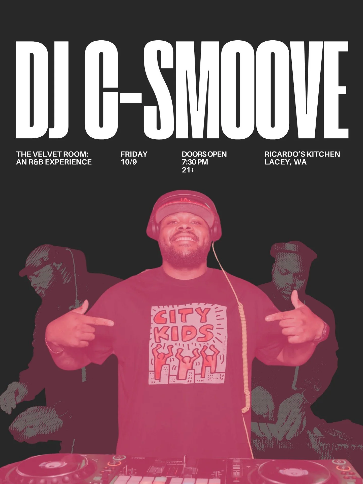 C-SMOOVE IS DIFFERENT WITH IT. 😮&zwj;💨🔥
ㅤ
The talent is actually ridiculous, and on 10/9 he&rsquo;s bringing it to The Velvet Room.
ㅤ
If you&rsquo;ve never seen DJ C-Smoove do his thing live, TRUST US. You do not want to miss this set.
ㅤ
No basic 