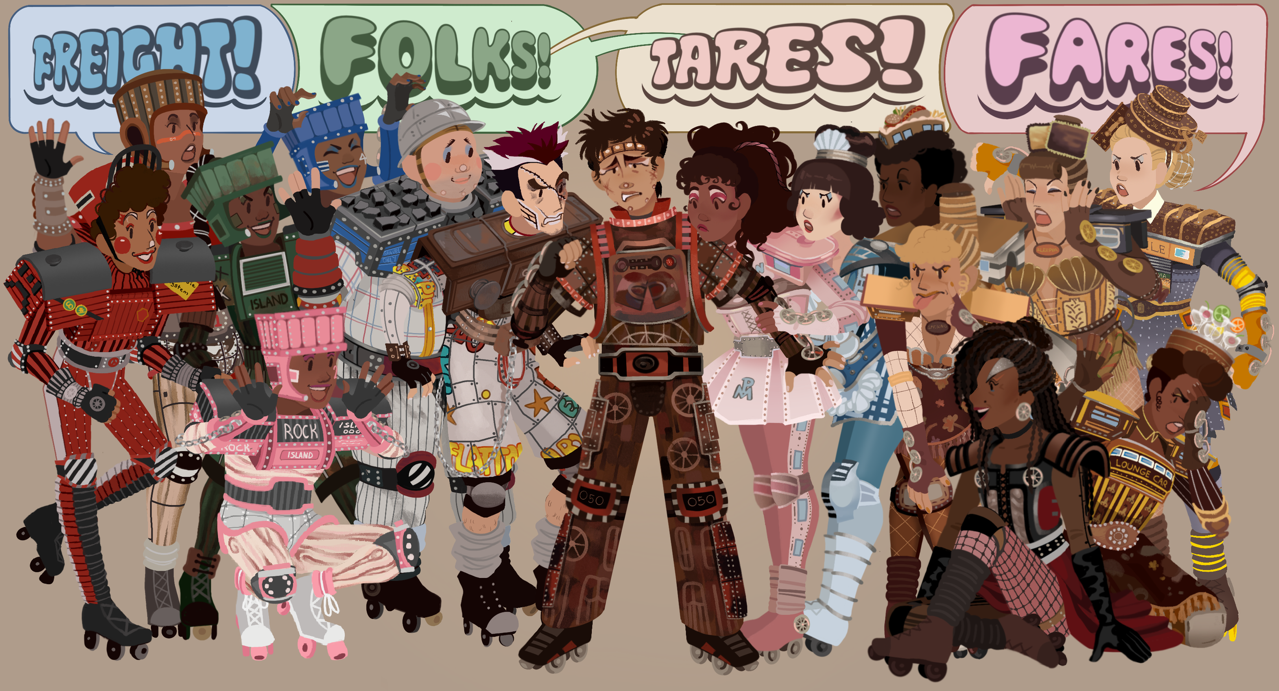 Illustration of characters from 'Starlight Express'