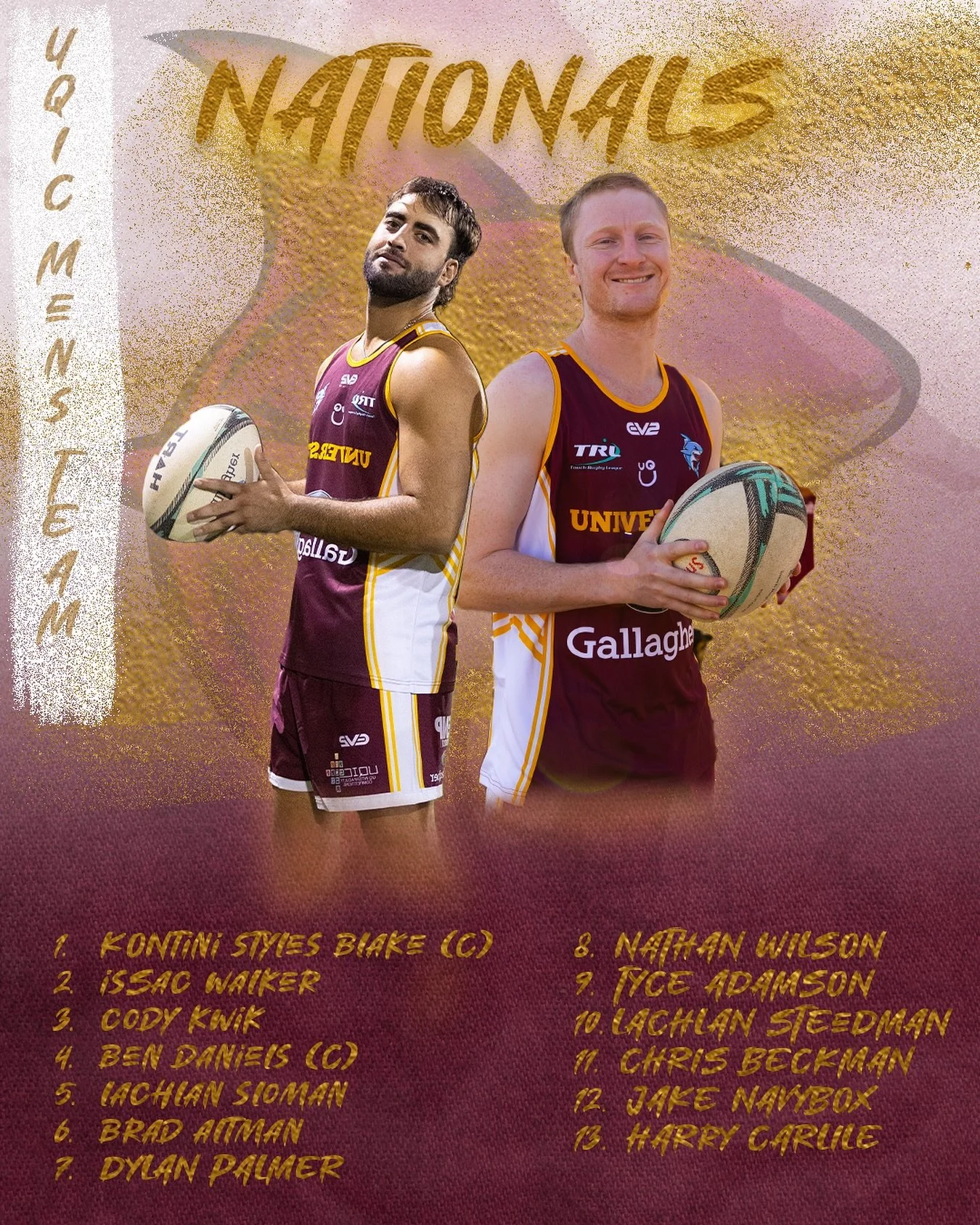 🏉 UQIC Men&rsquo;s Team &ndash; Nationals 2025 🏉

The maroon and gold are ready to take the field at the Australian Championships.

Proudly representing UQIC 🔥 Ready to represent. Ready to compete. Ready for Nationals. 🔥

#UQIC #Nationals2025 #UQ