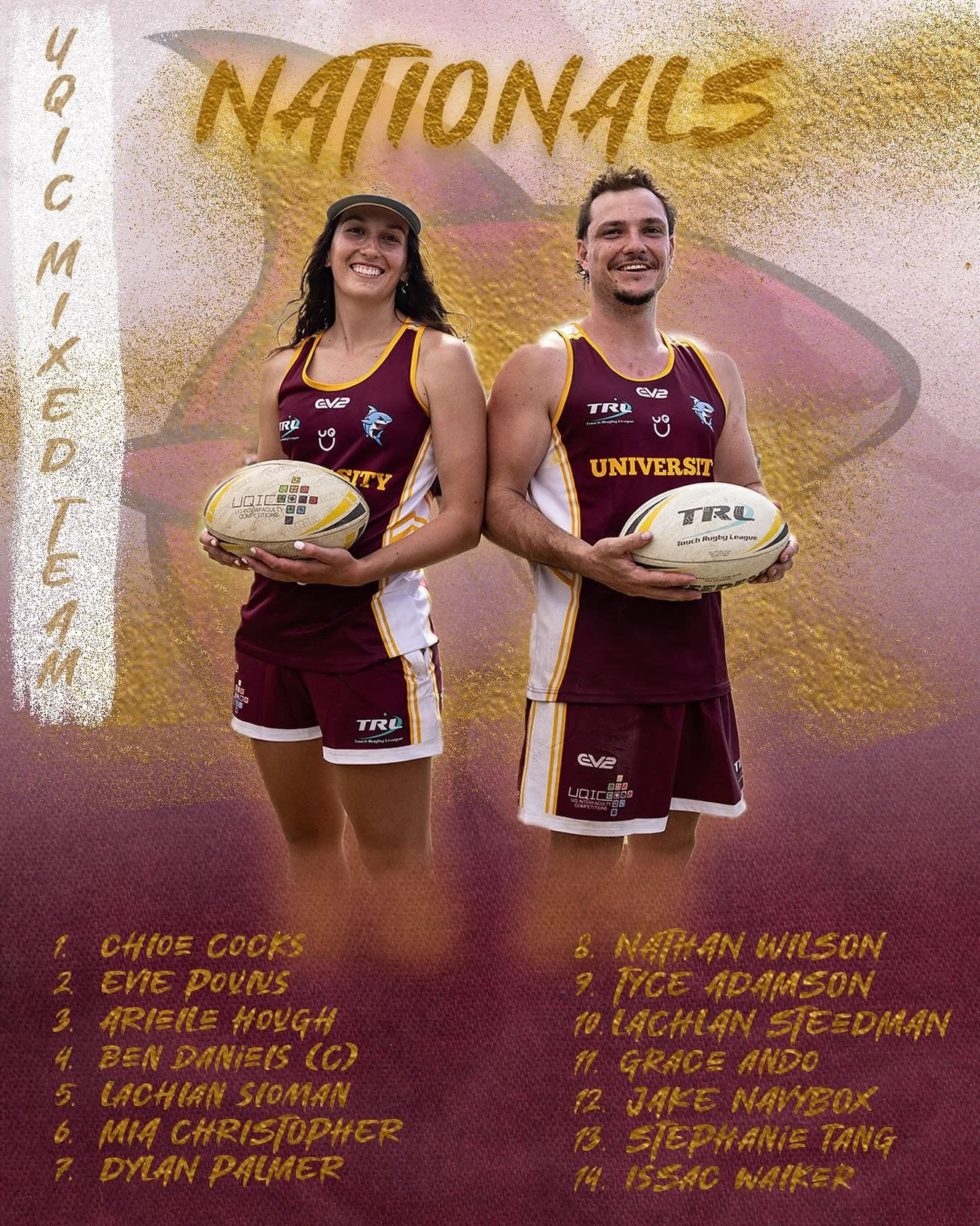 🏉 UQIC Mixed Team &ndash; Nationals 2025 🏉

The maroon and gold are ready to take the field at the Australian Championships.

Proudly representing UQIC in the Semi Finals this morning 🔥 

#UQIC #Nationals2025 #UQ #MaroonAndGold