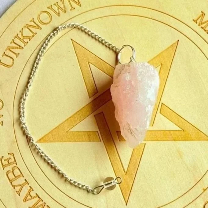 Rose Quartz | Rough Crystal Pendulum