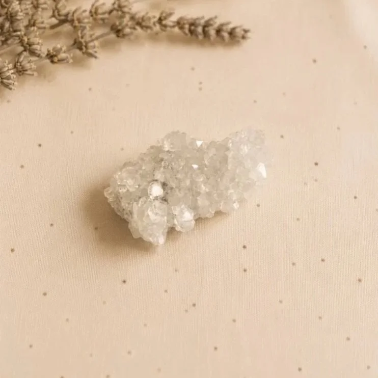 Natural Apophyllite cluster measuring approximately 4.5cm tall and 2cm wide