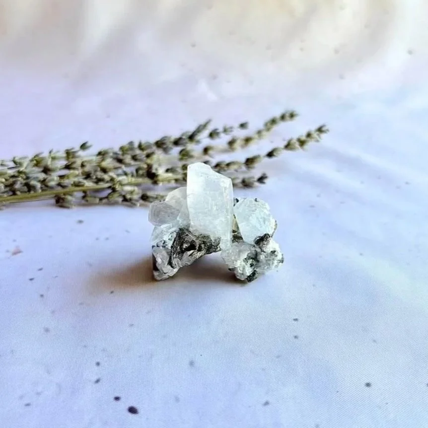 Pyrite and Quartz Crystal Cluster