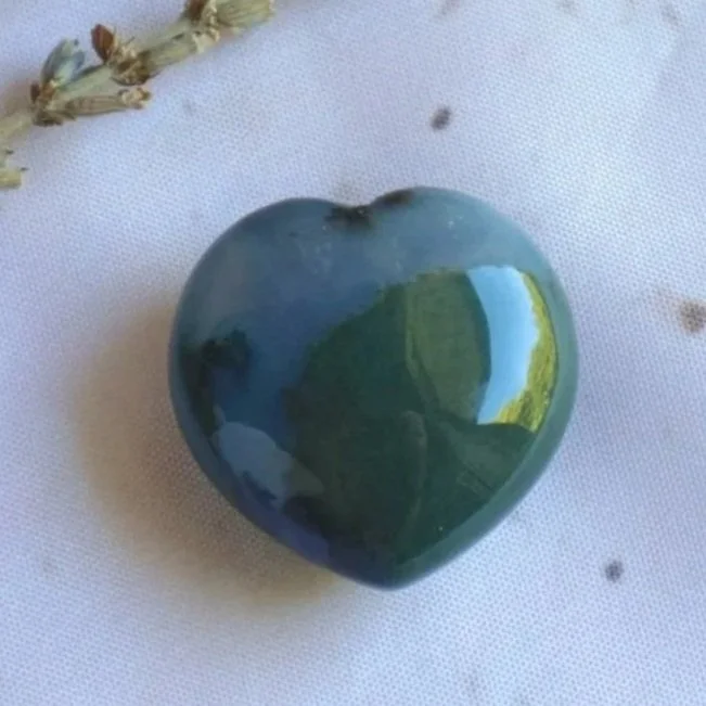 Moss Agate | Puff Heart