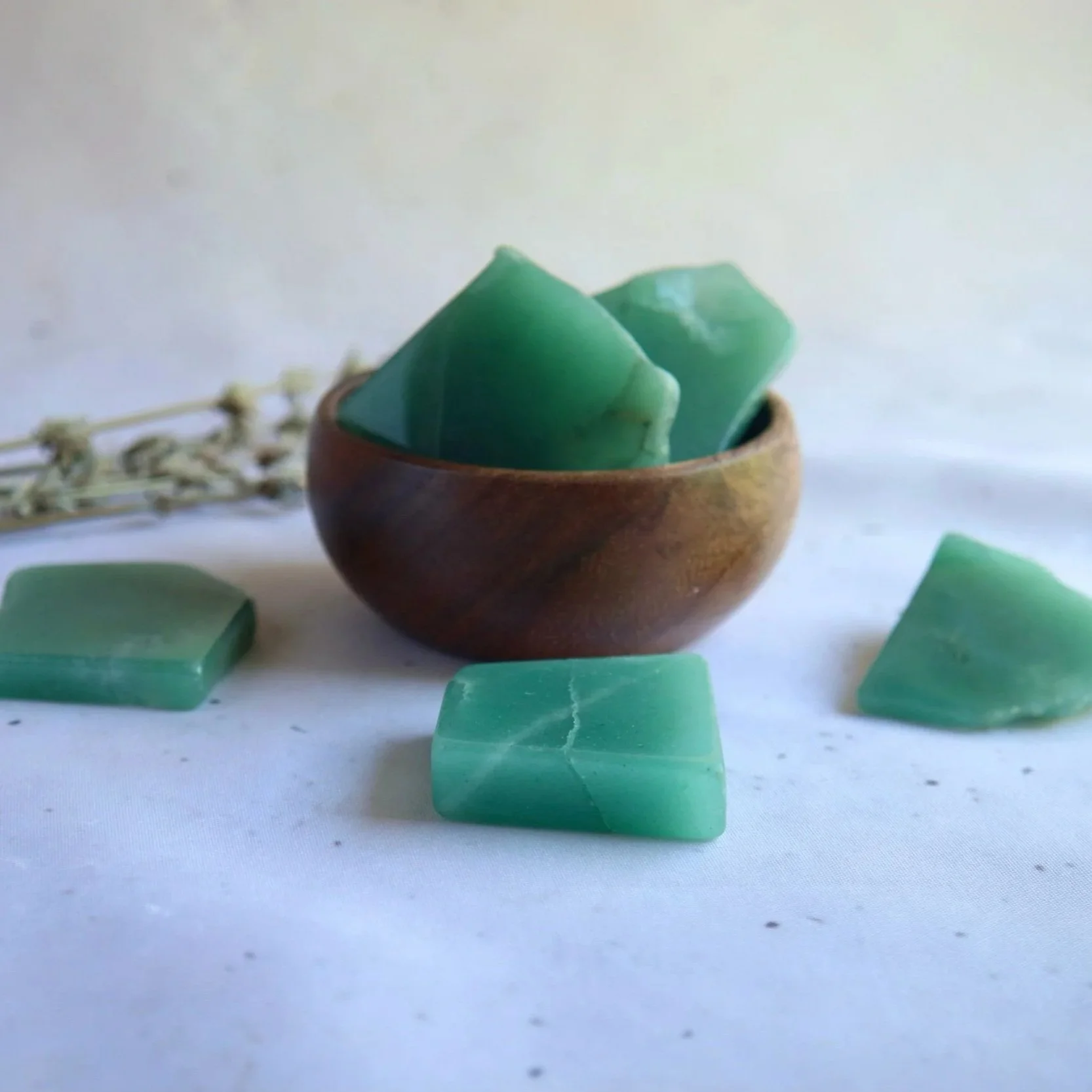 Small Green Aventurine slab for crystal display or crystal grids