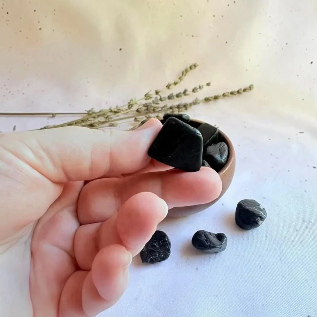 Polished Black Tourmaline crystal tumble suitable for crystal collections and gifting