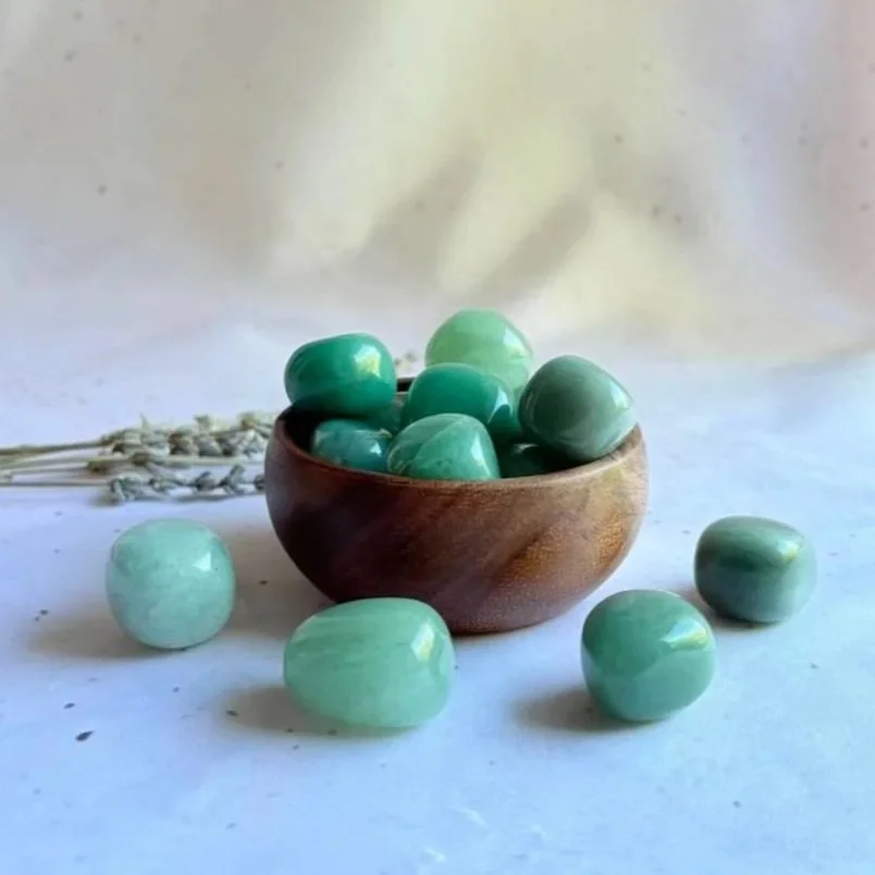Green Aventurine tumble stone ideal for meditation, crystal grids, and everyday carry