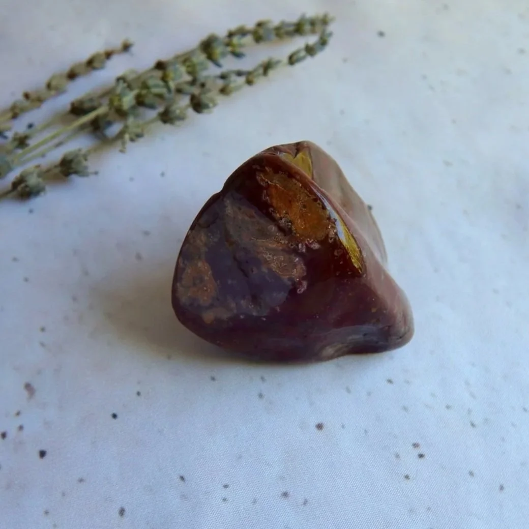 Natural Bloodstone freeform with rounded organic shape