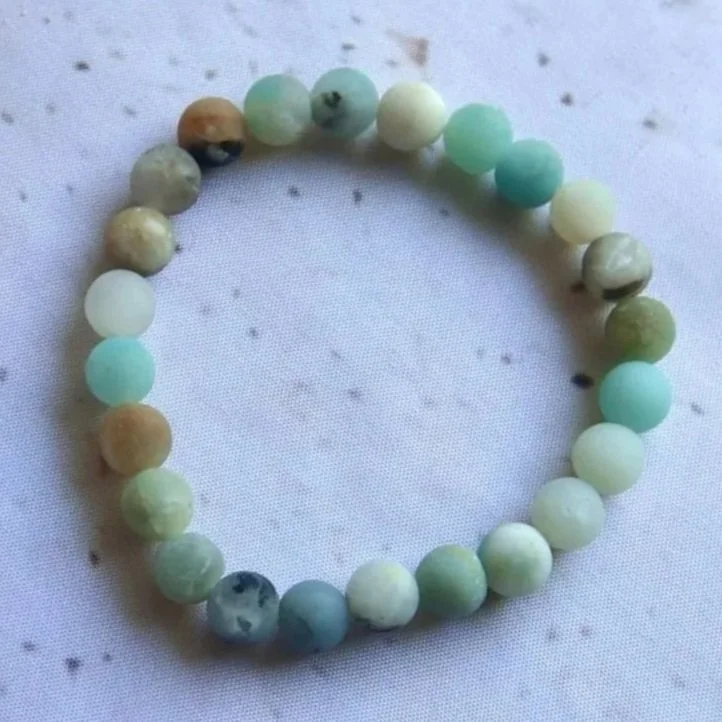 Amazonite Matte | Round Bead Bracelet