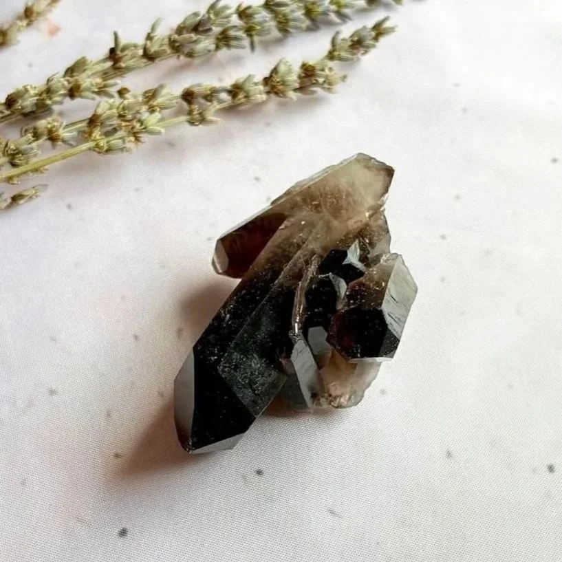 68g Smokey Quartz crystal cluster associated with grounding and protection