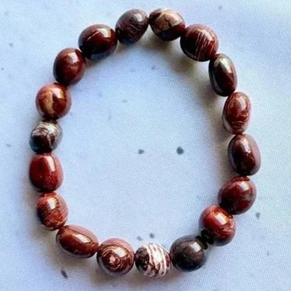 Red Picture Jasper | Tumble Bead Bracelet