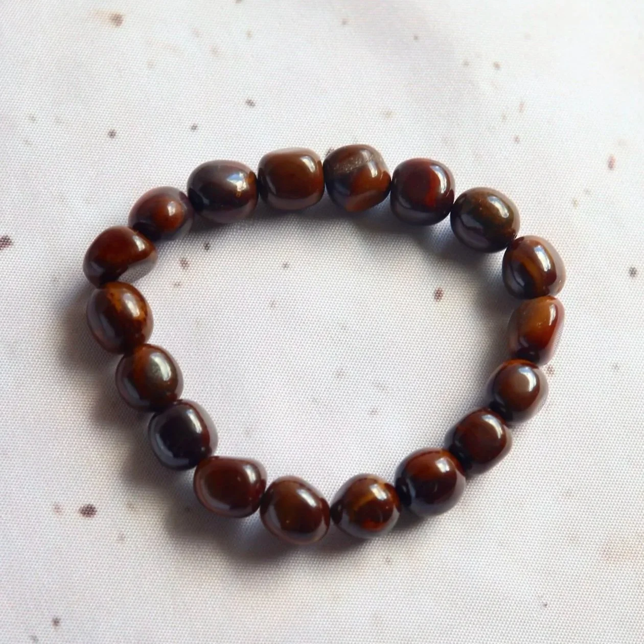 Australian Sunset Jasper tumble bead bracelet featuring polished 8–12mm stone beads.