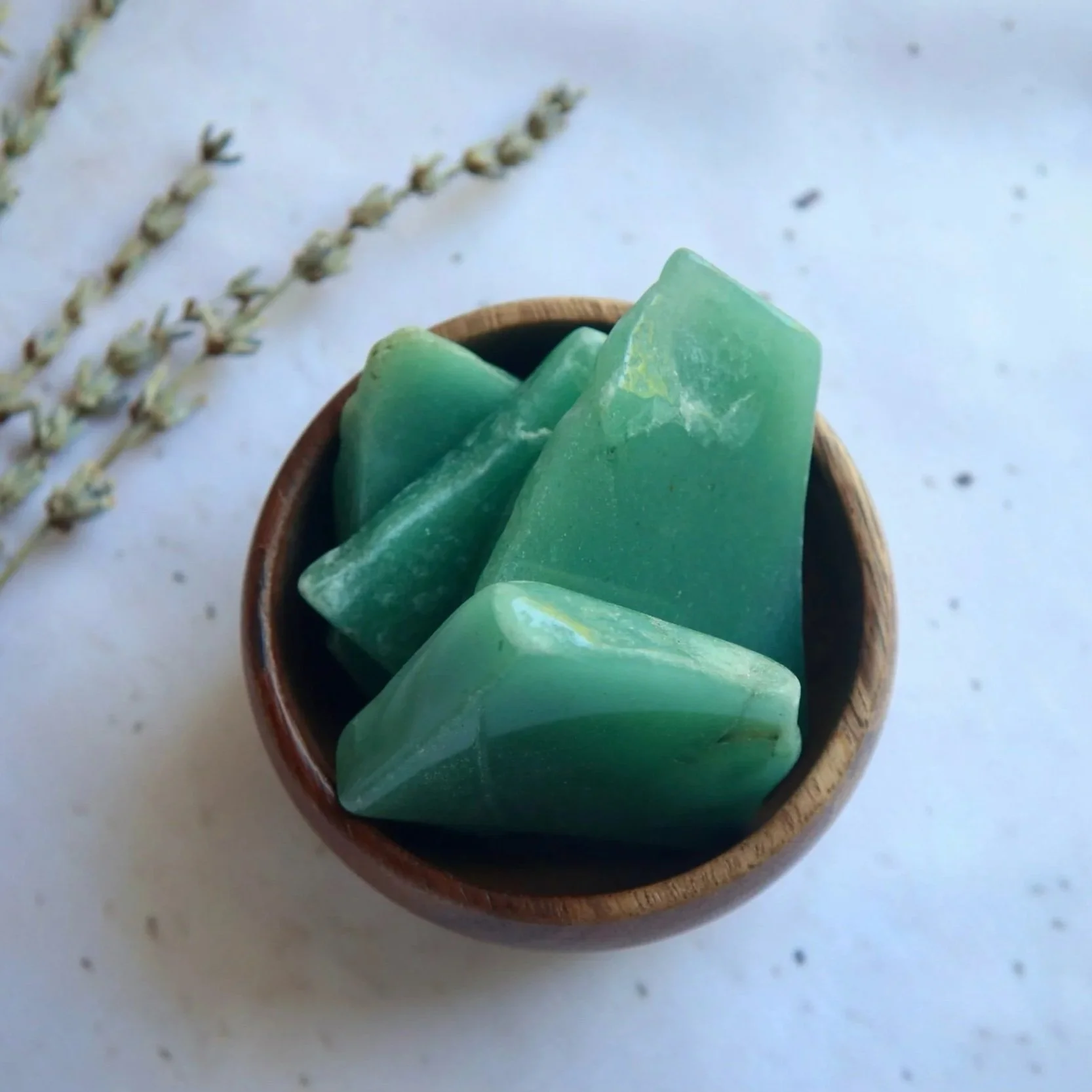 Green Aventurine crystal slab showing natural colour variations