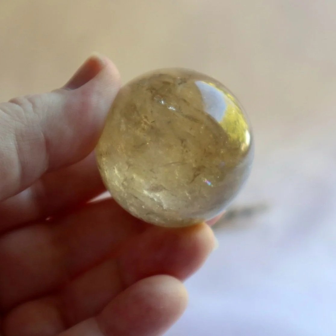 Golden Citrine sphere with smooth polished finish