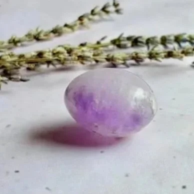 Natural polished Amethyst crystal freeform in purple tones
