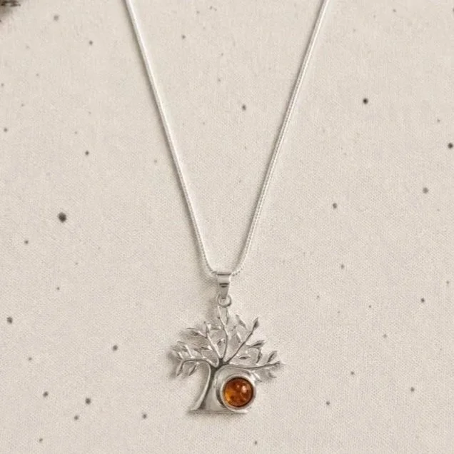 Amber Tree of Life Necklace
