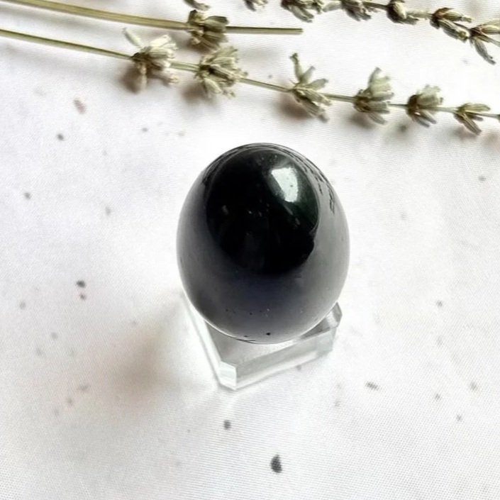Black Obsidian egg suitable for crystal collections and gifting