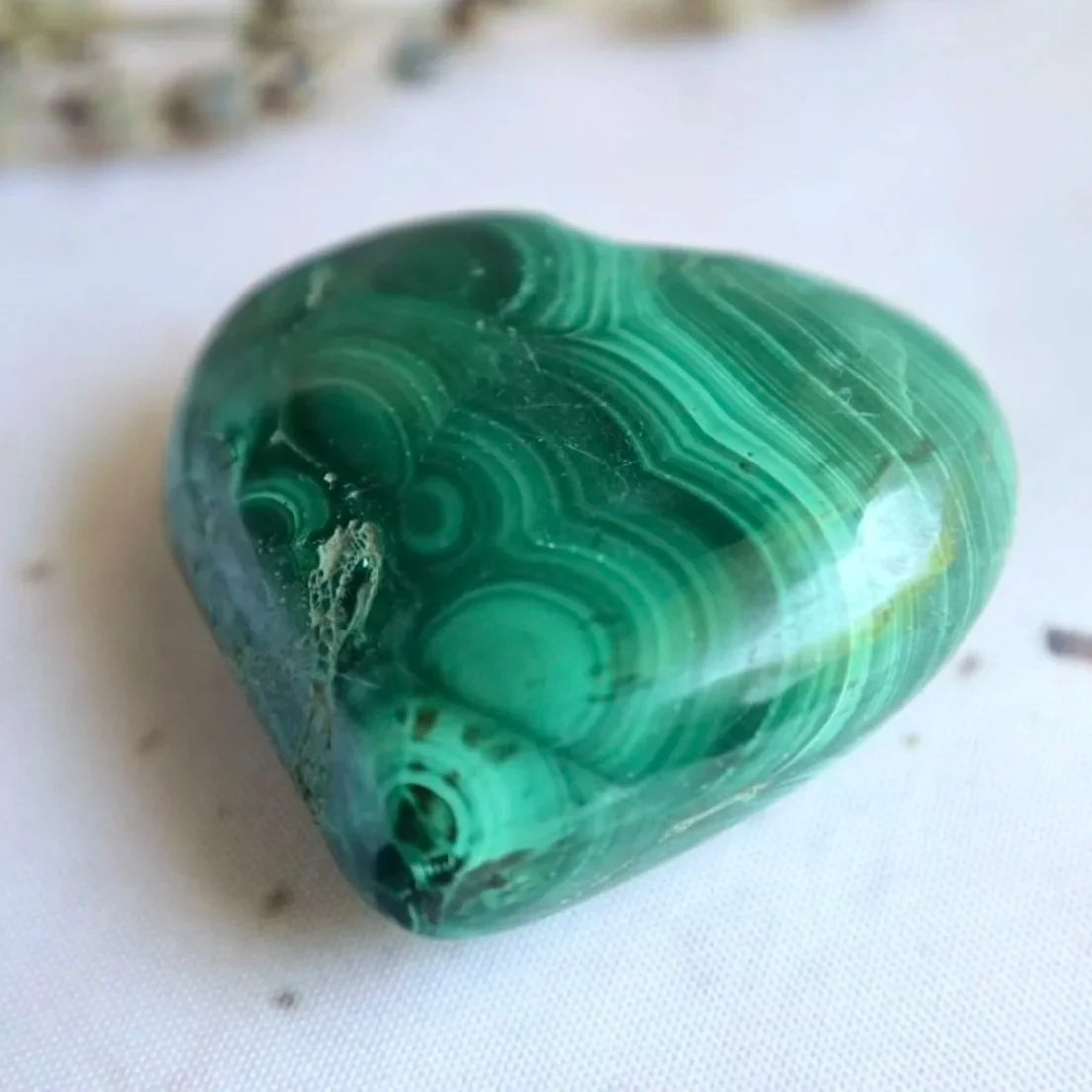 Exact Malachite Heart crystal from Sunflower Hollows