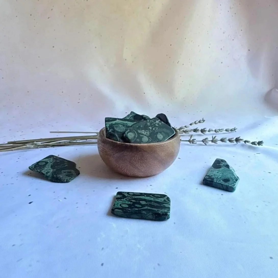 Kambaba Jasper polished slab associated with grounding, peace, and emotional balance