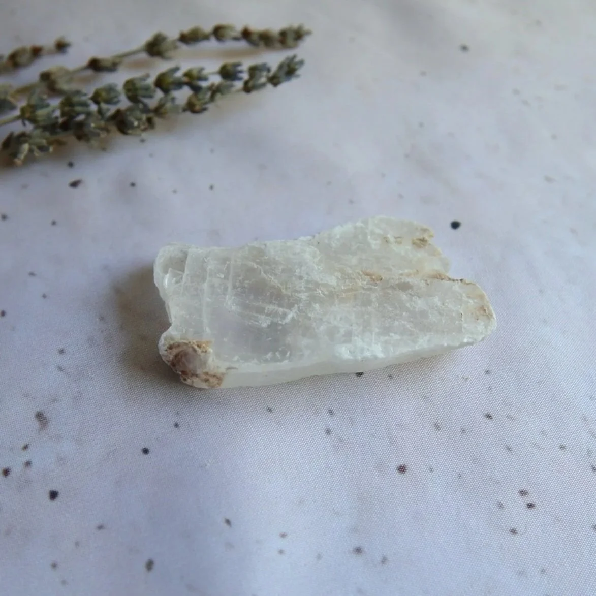 Natural Selenite crystal with pearly white translucent appearance