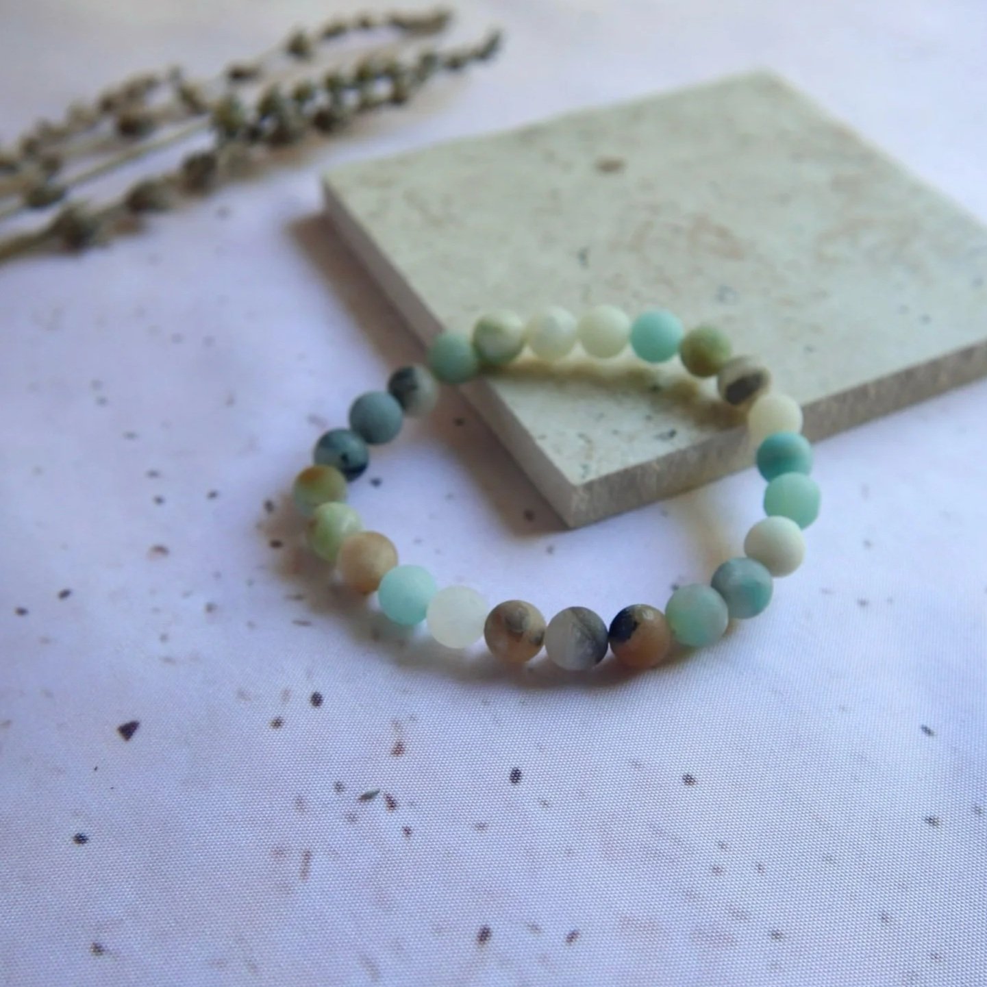 Amazonite crystal bracelet made with matte round beads
