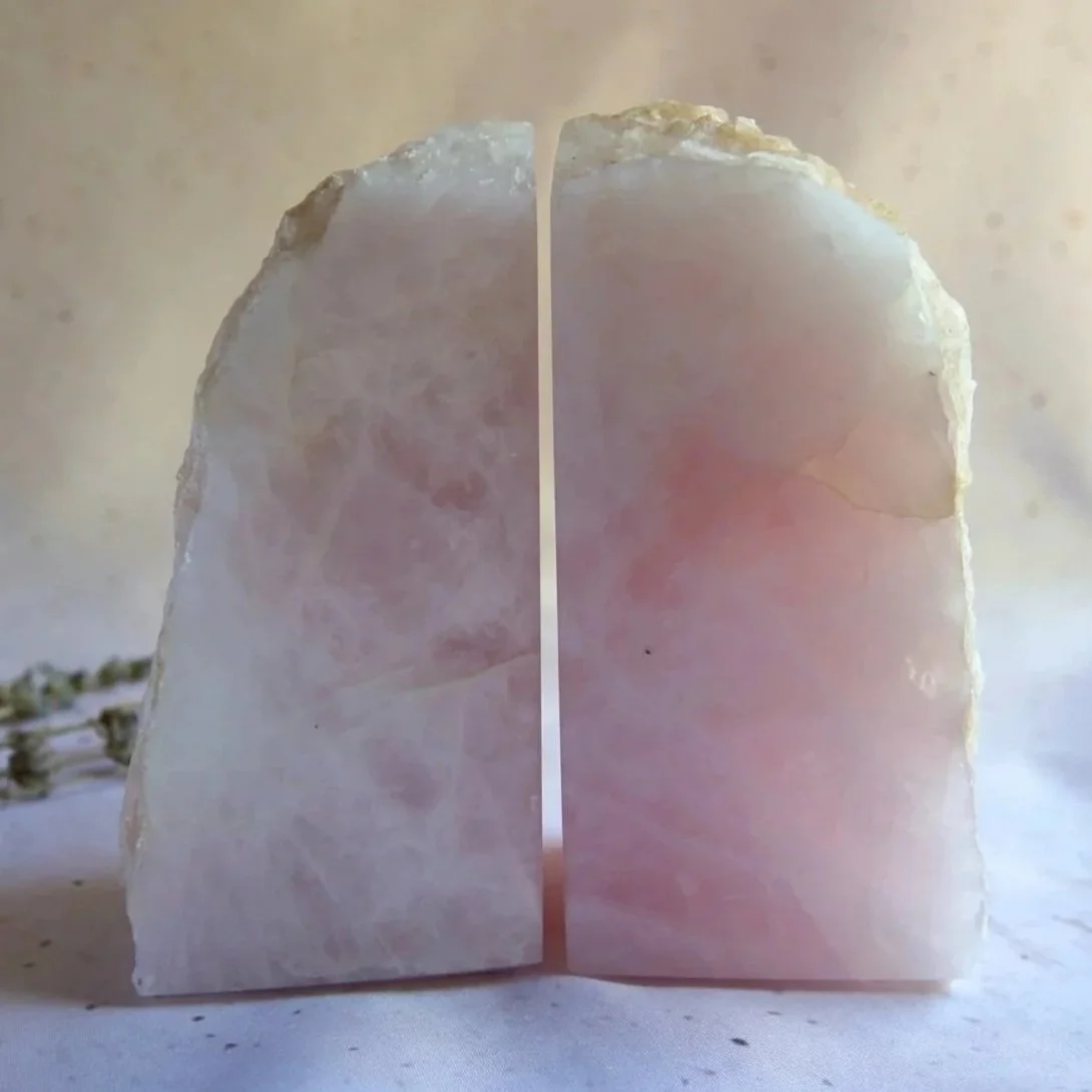 Rose Quartz | Crystal Bookends