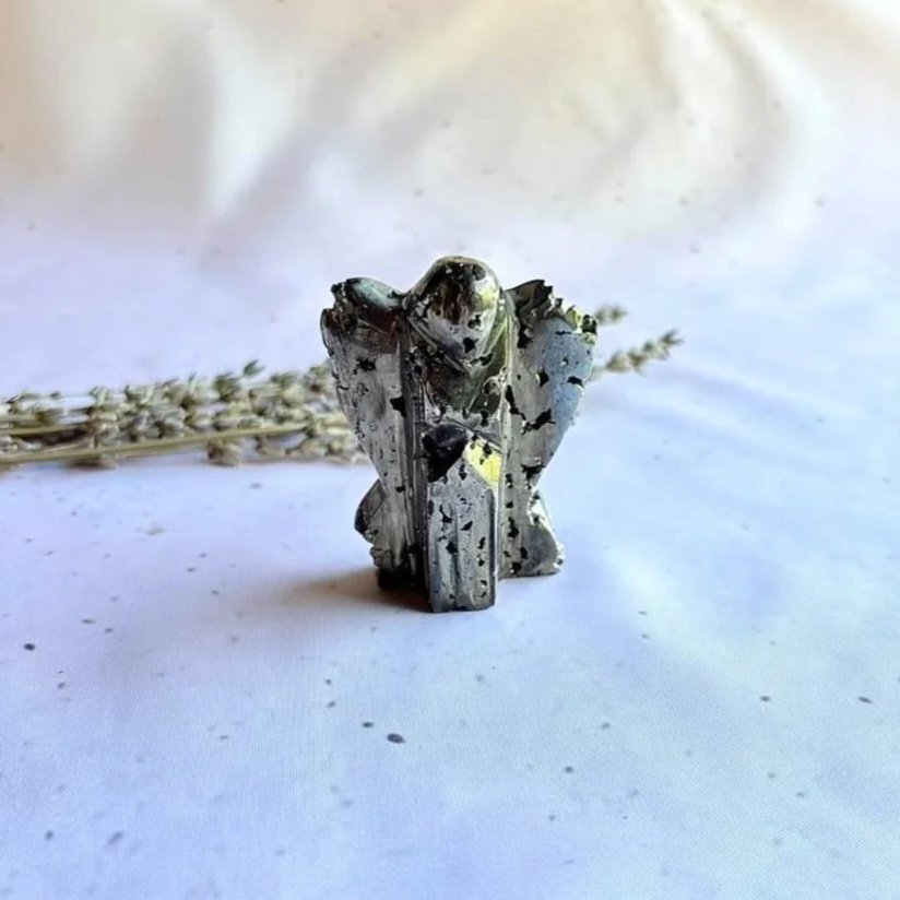 Pyrite Angel Crystal Carving