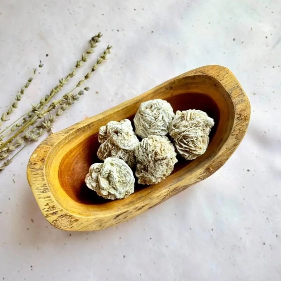 Natural Desert Rose crystal associated with grounding and clarity