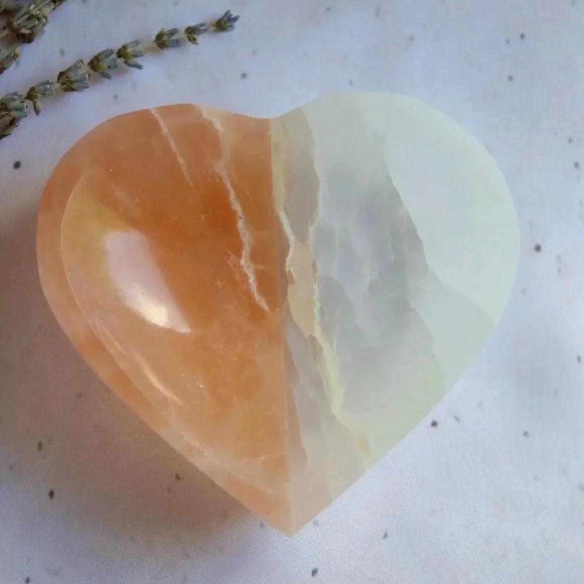 Two-Tone Satin Spar | Heart Bowl