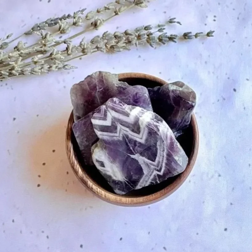 Chevron Amethyst crystal slab suitable for crystal collections, meditation, and gifting