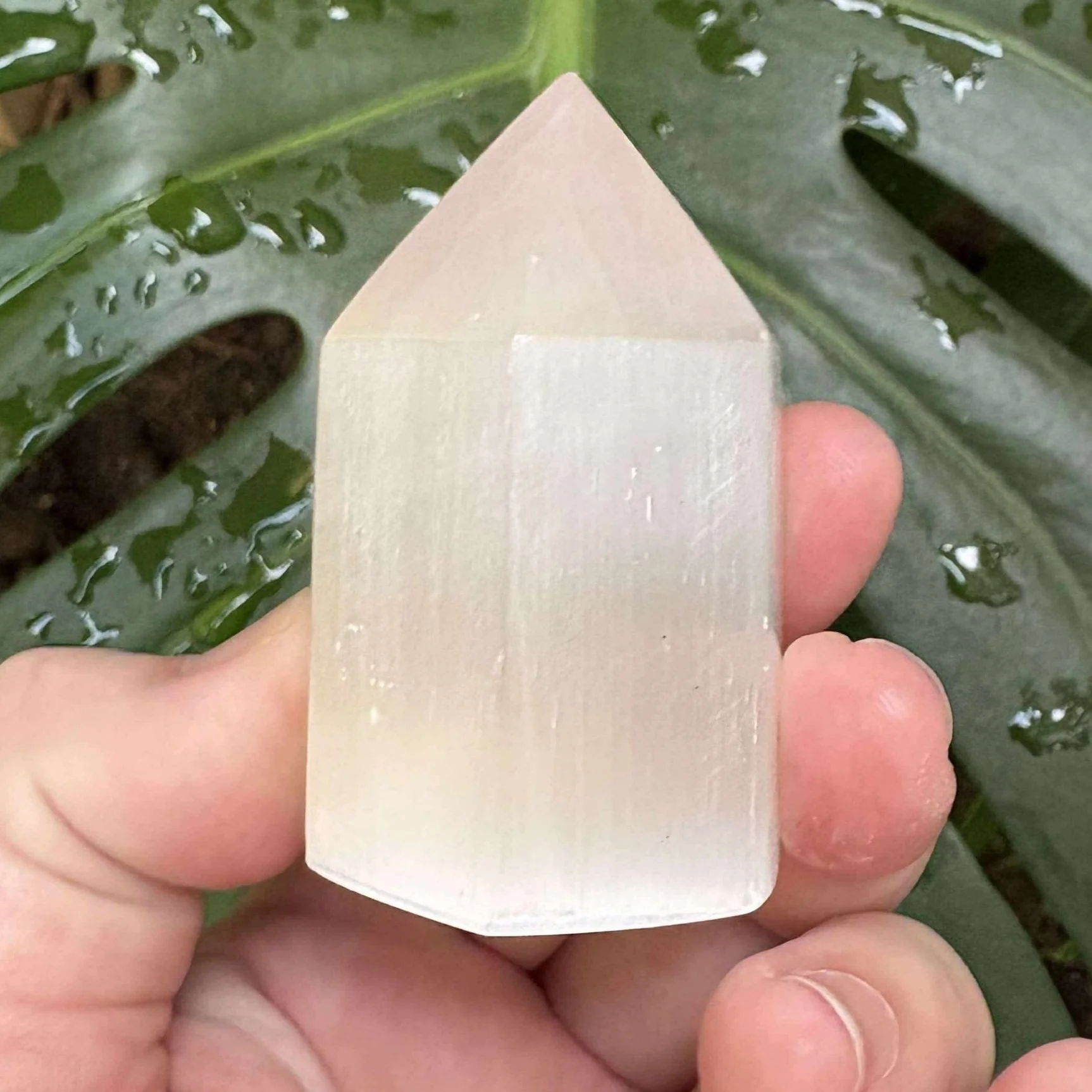 Satin Spar (Selenite) Tower - 6cm