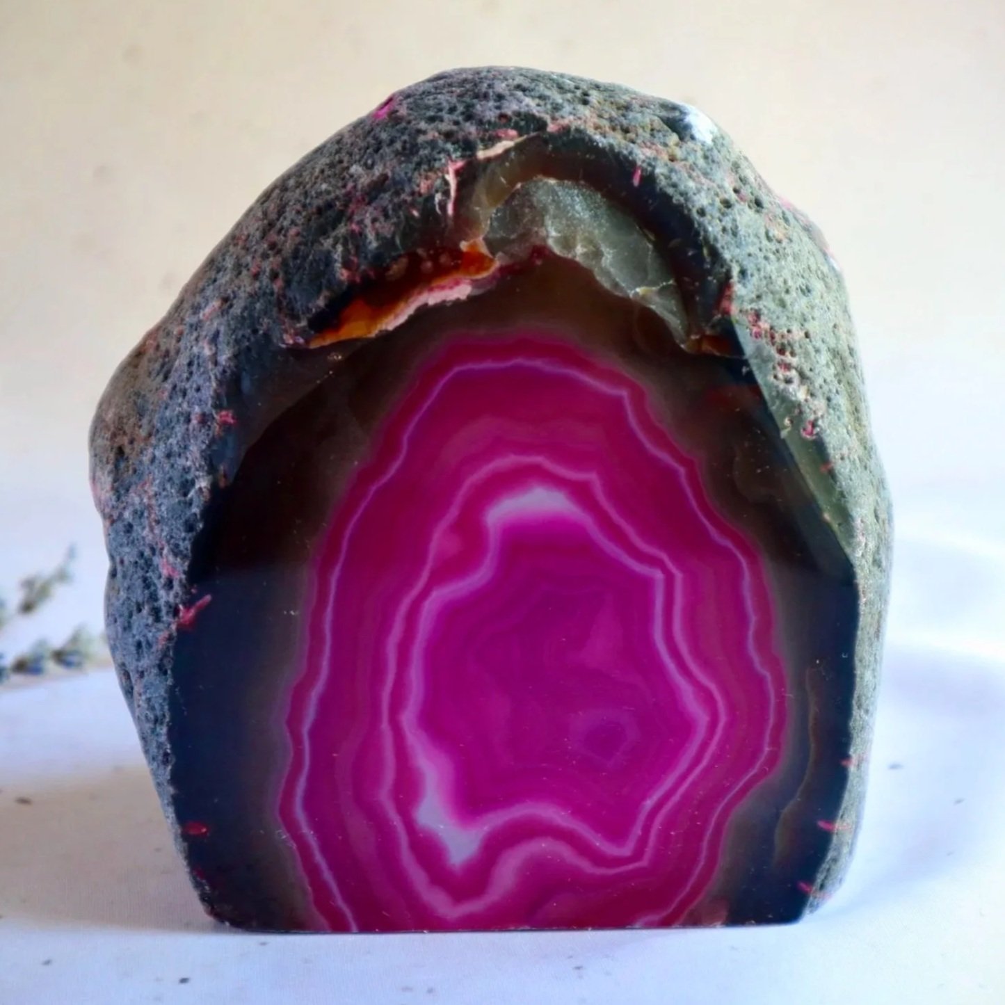 Dyed Pink Agate | Candle Holder
