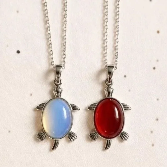 Crystal Turtle Necklace | Carnelian | Opalite | Slow Living & Calm Energy
