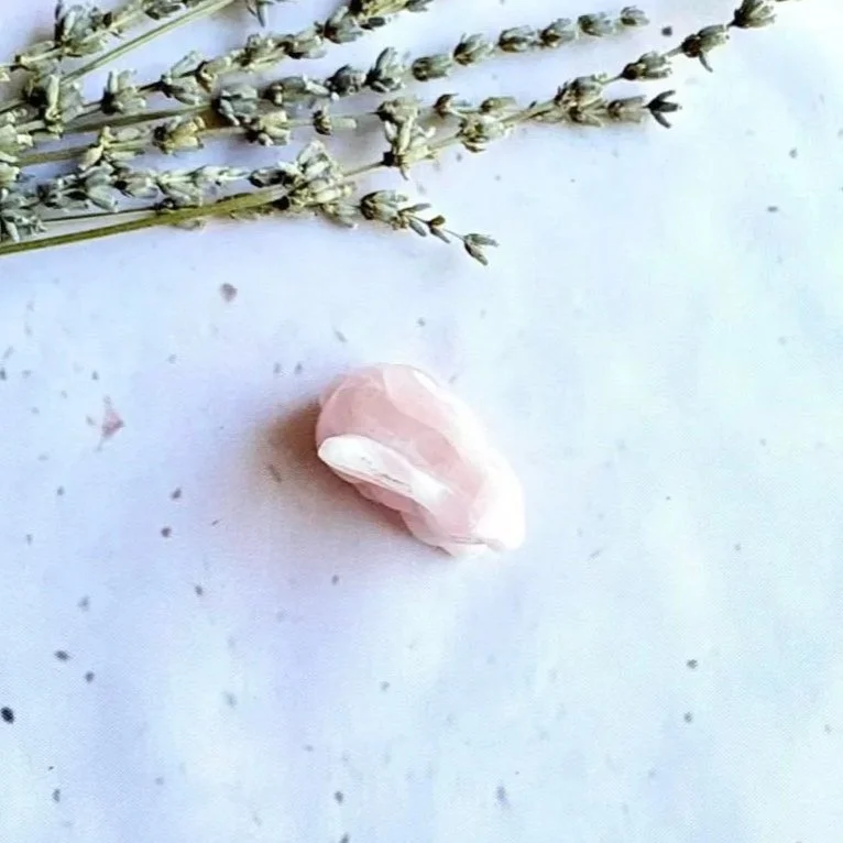 Rose Quartz Bunny Crystal Carving Top View
