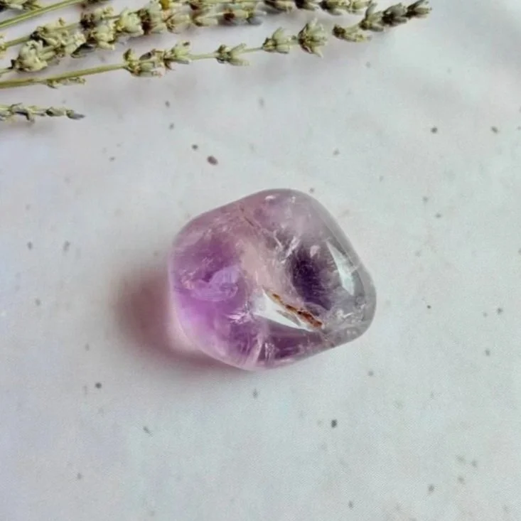 Natural Amethyst crystal freeform polished display piece