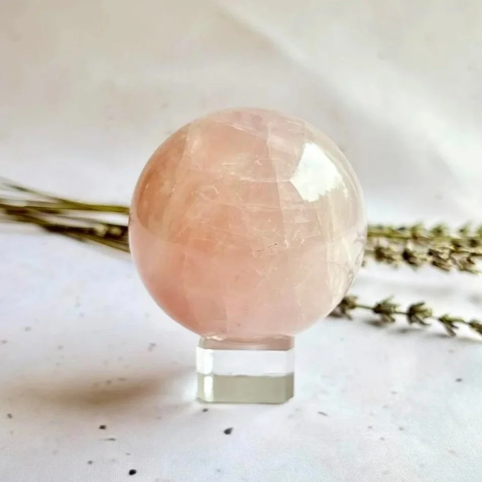 Lavender Rose Quartz sphere measuring approximately 15.5cm around
