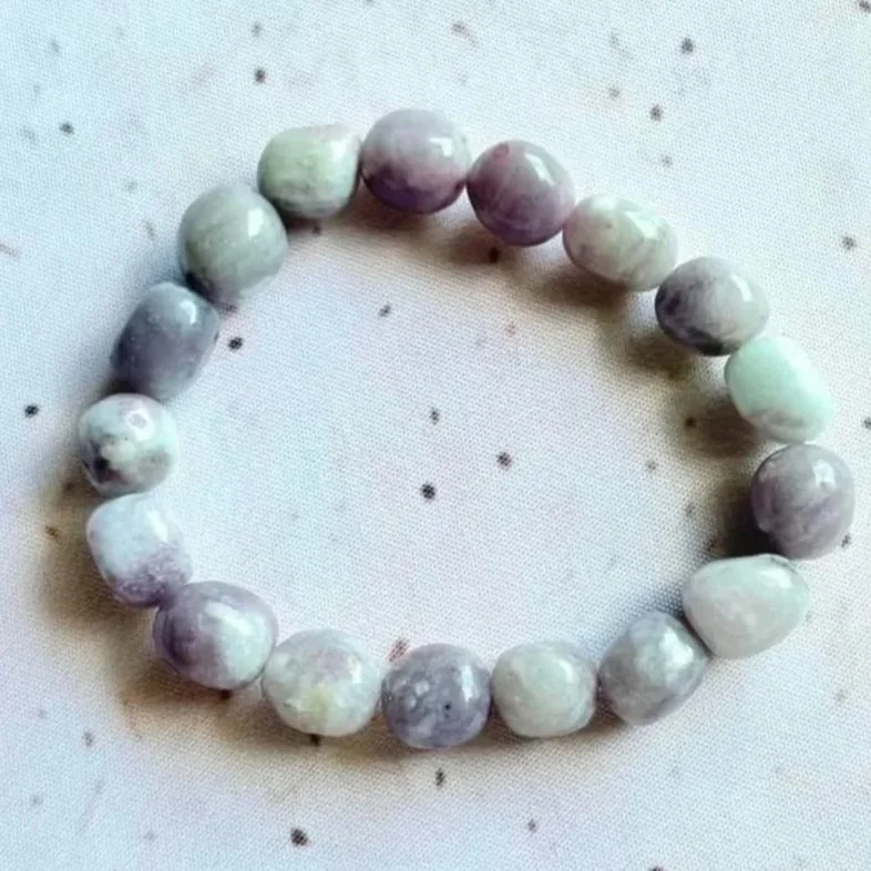 Quartz with Pink Tourmaline | Bead Bracelet