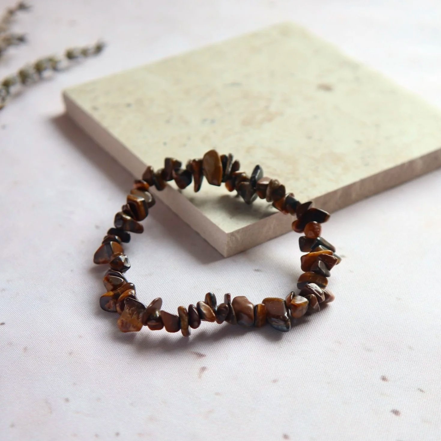 Tiger’s Eye bracelet showing natural chatoyancy and earthy golden colouring