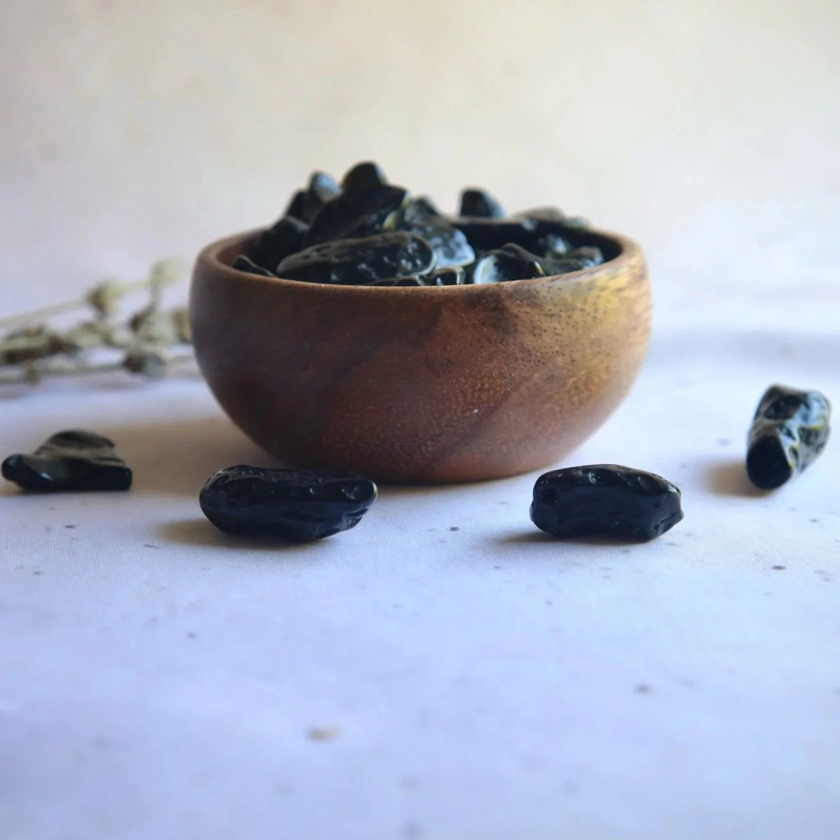 Dark natural Tektite tumble for crystal collections