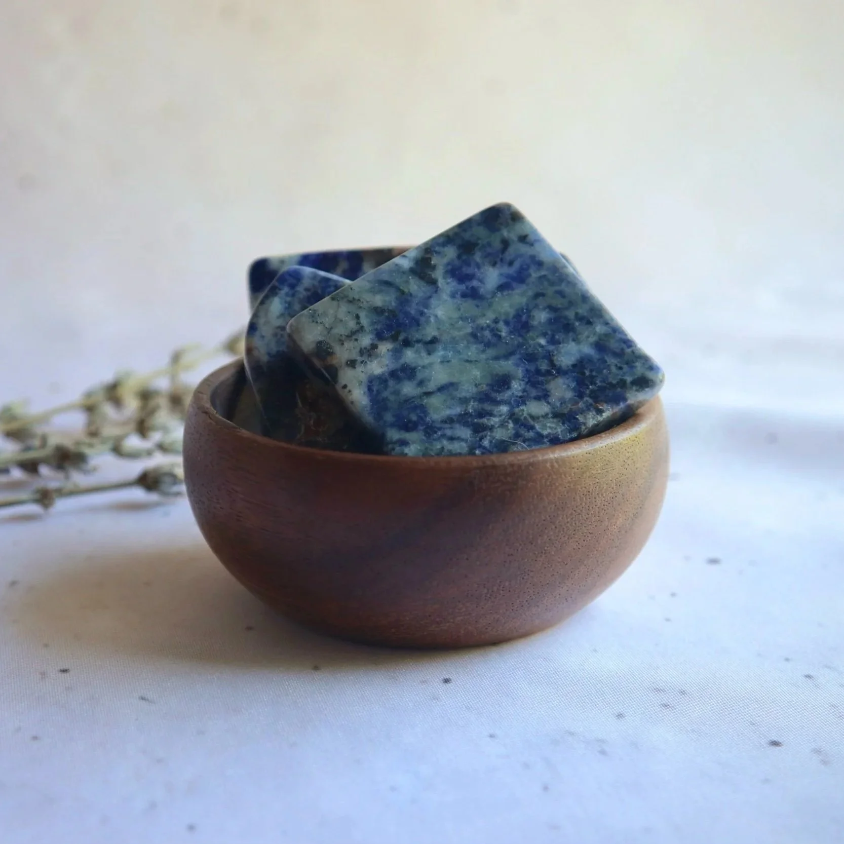 Polished Sodalite slab with deep blue natural colouring