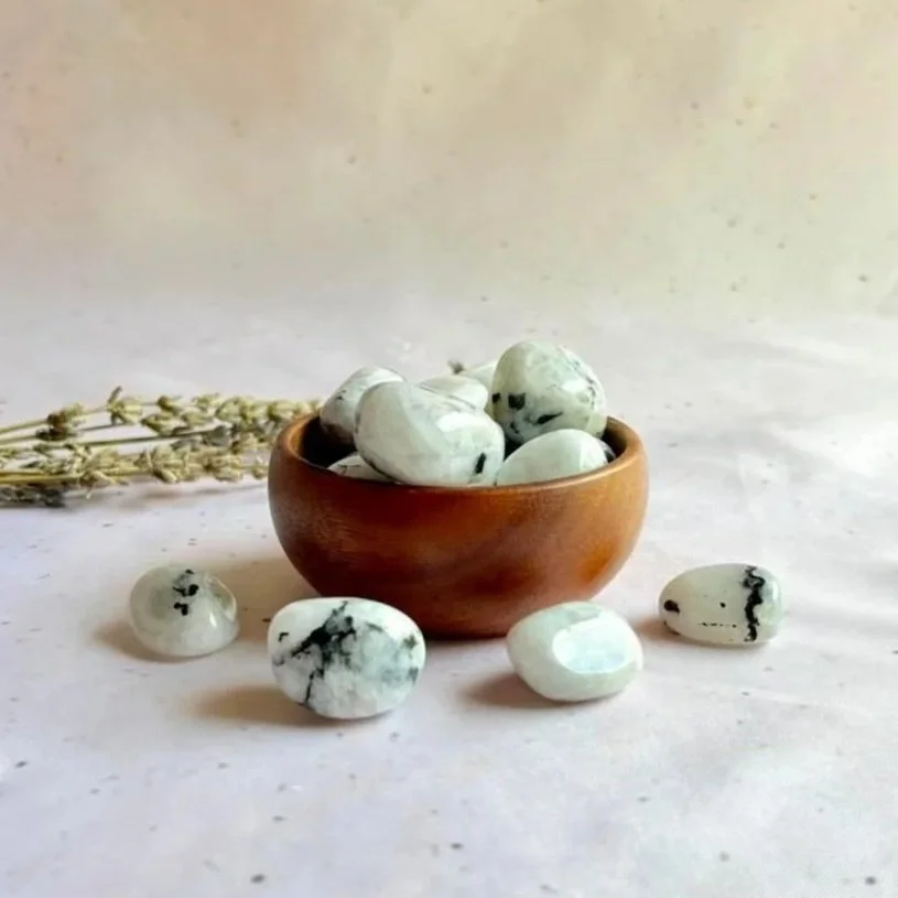 Natural Rainbow Moonstone tumbled crystal for crystal collections
