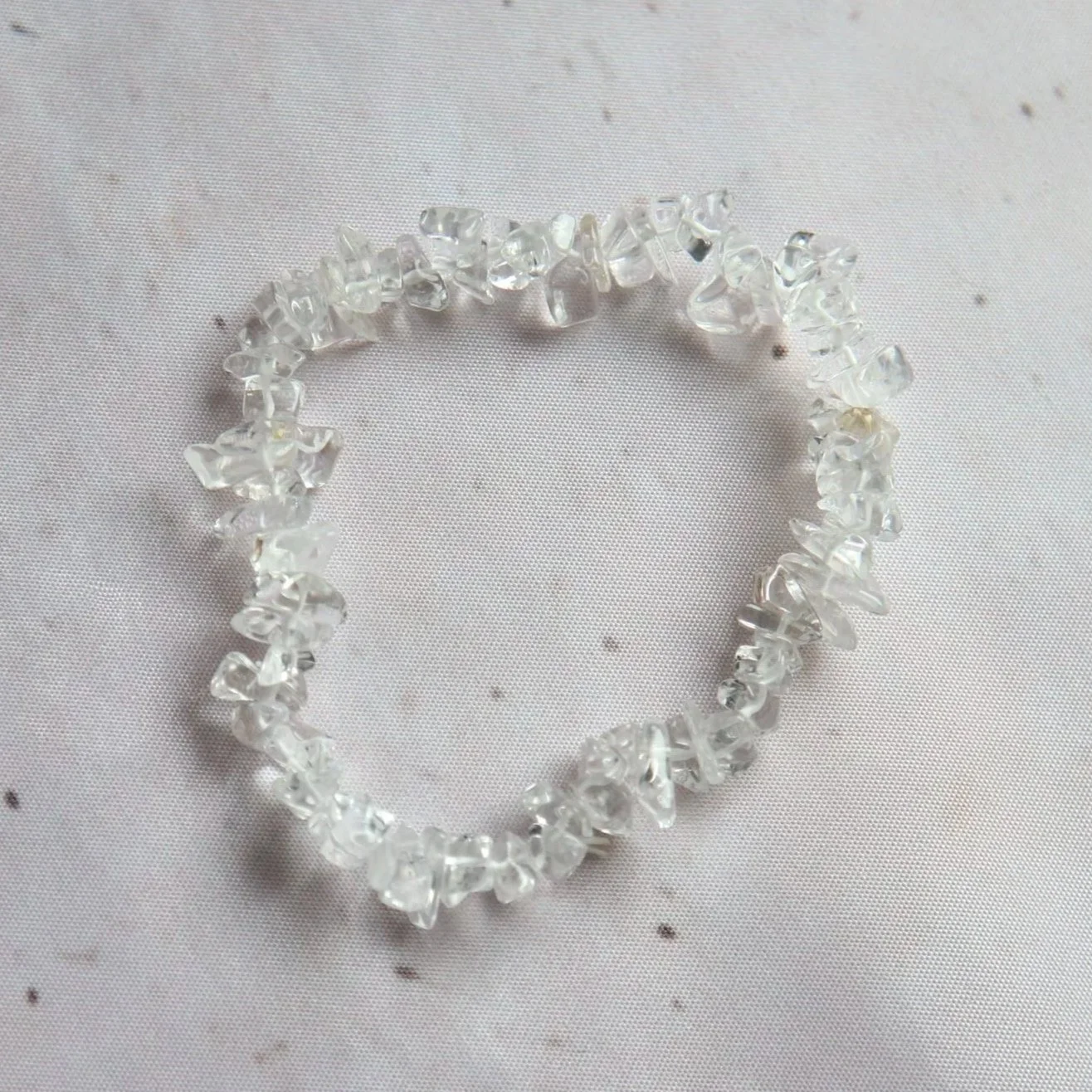Clear Quartz chip bead bracelet with natural translucent crystal pieces