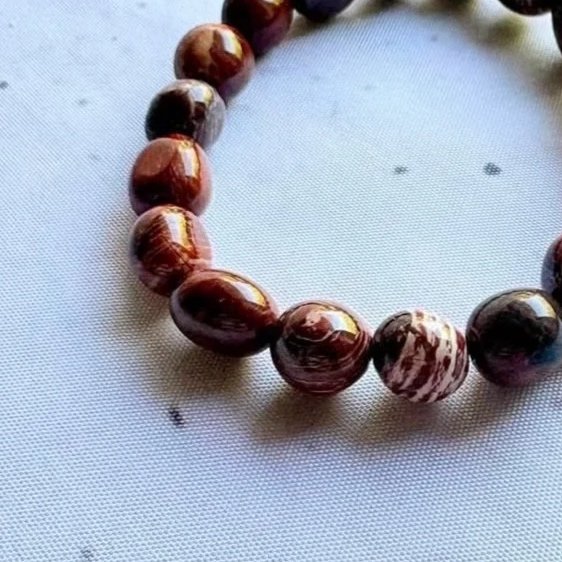 Red Picture Jasper Bracelet Close Up