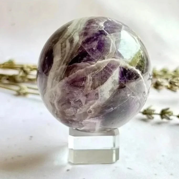 Chevron Amethyst Sphere | 5.5cm