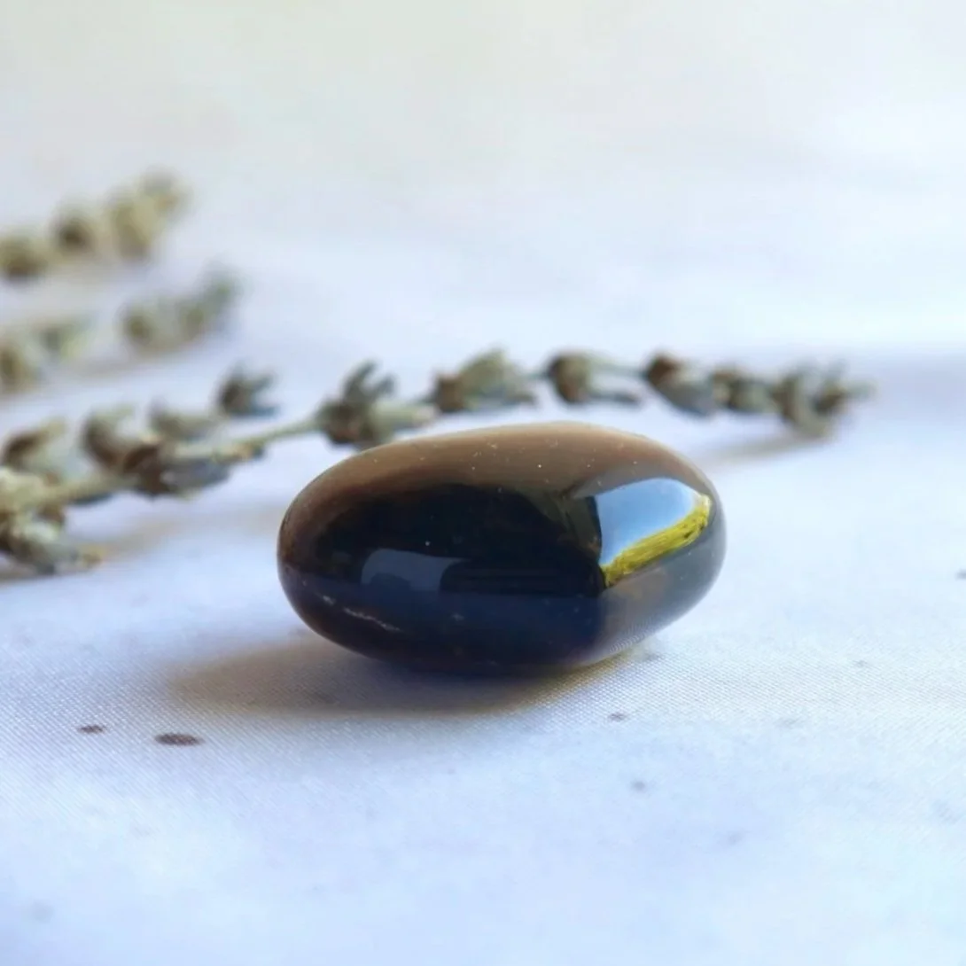 Tiger's Eye crystal puff heart showing natural chatoyancy