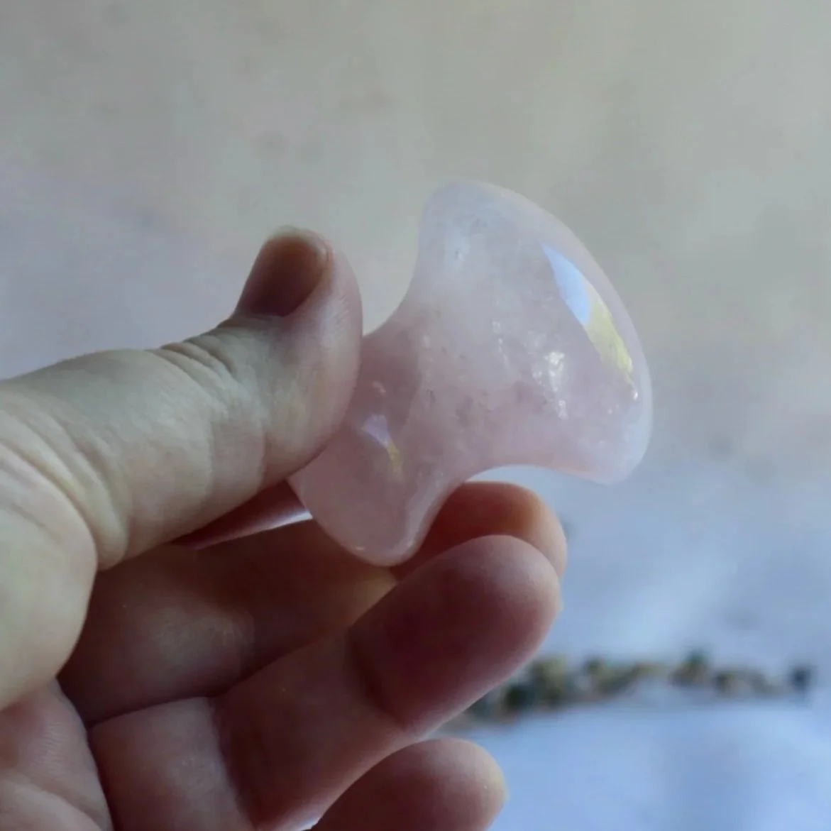 Pink Rose Quartz self-care crystal massager