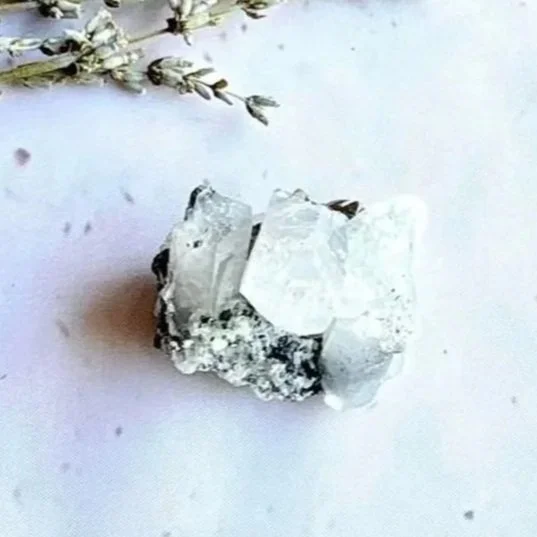 Natural Pyrite embedded in Quartz mineral specimen approximately 4 cm wide