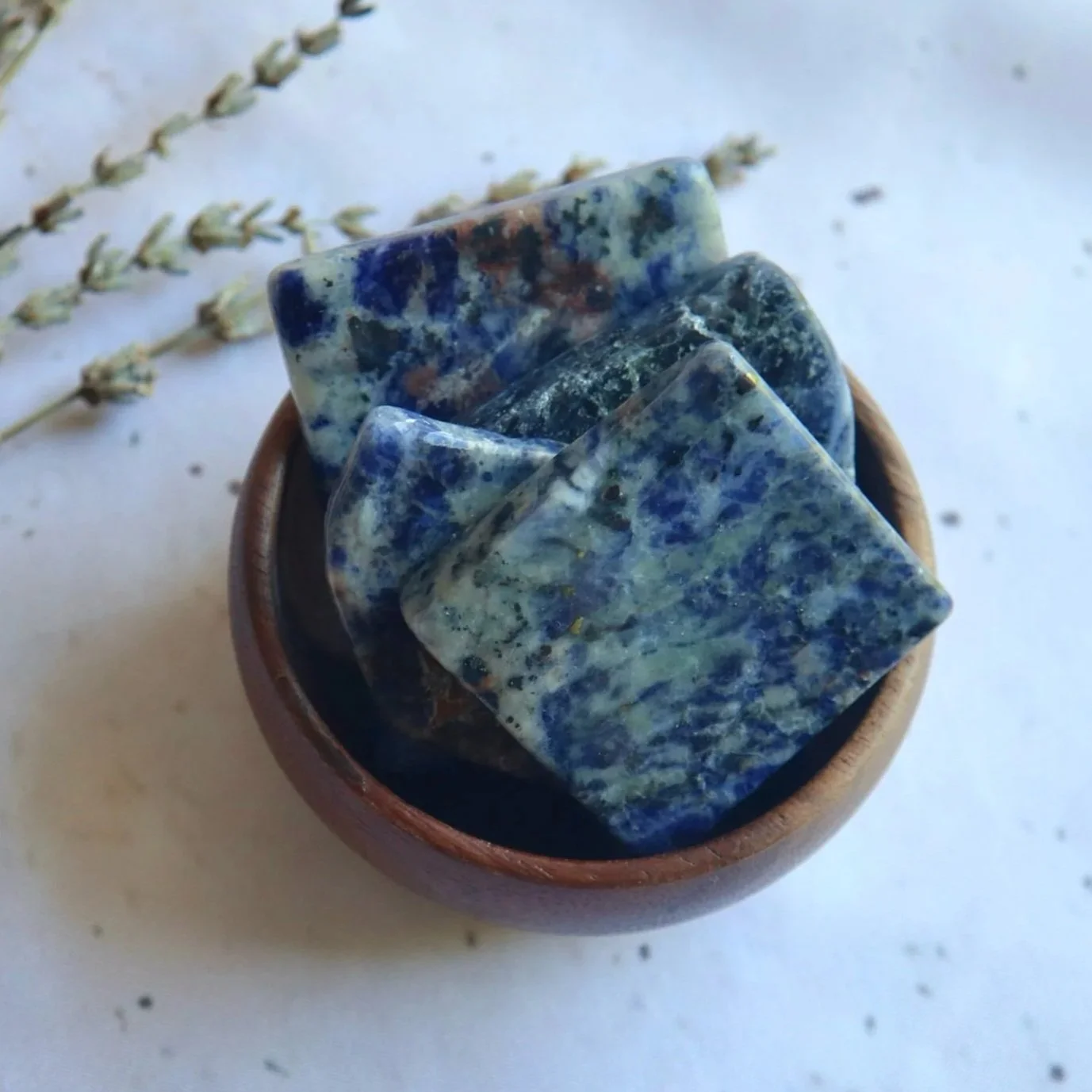 Natural Sodalite slab with an average weight of approximately 35g